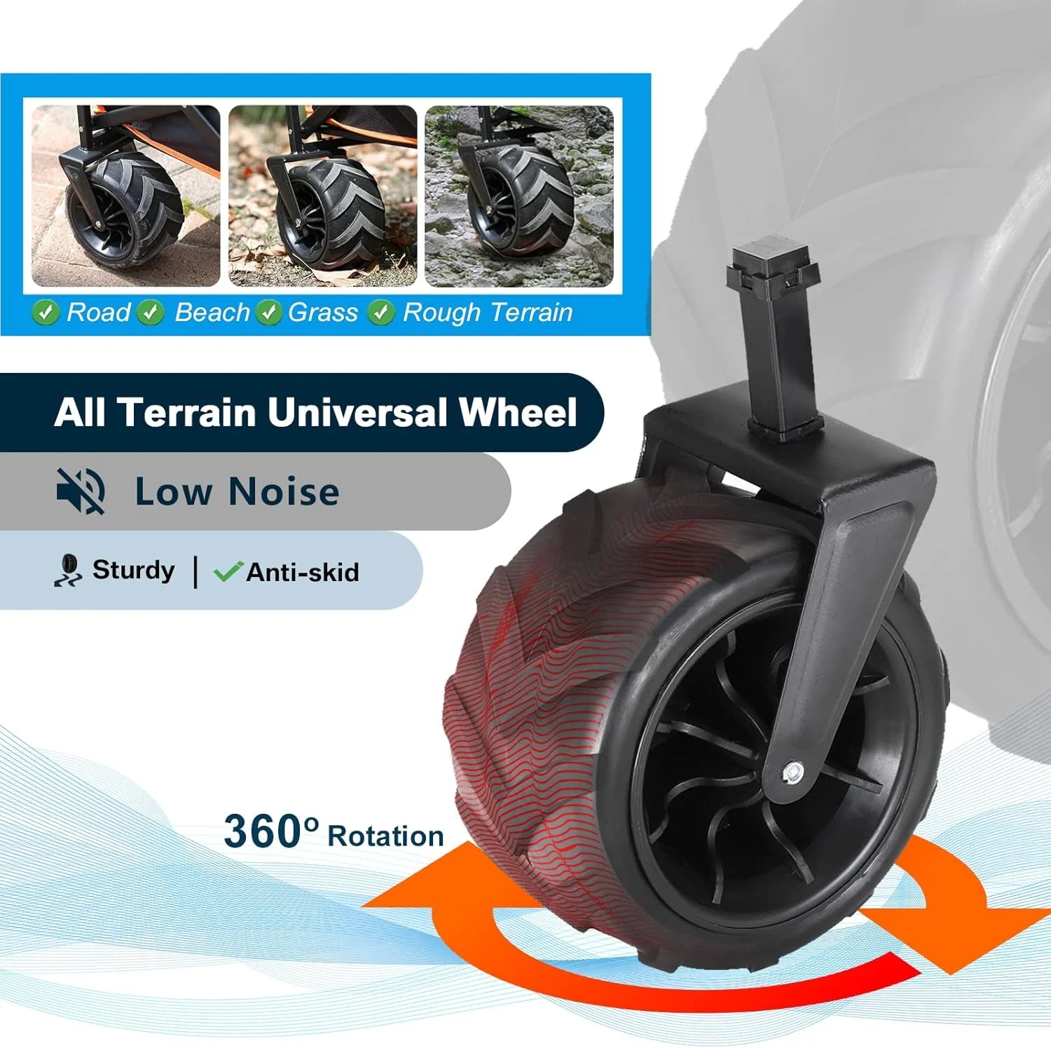 Heavy Duty 350 lb Capacity Foldable Caravan, Outdoor Folding Camping Caravan, Portable Grocery Cart, Adjustable Rolling Cart